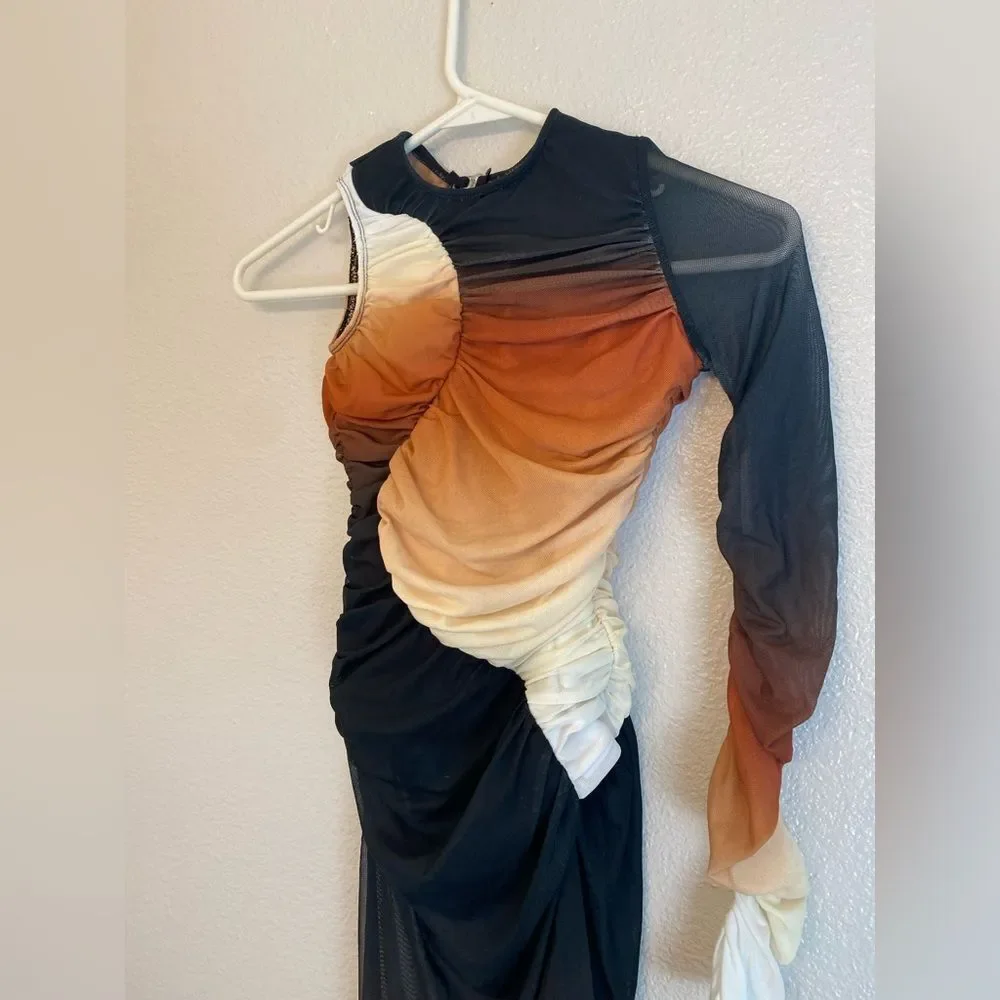 Revolution Tenth House lyrical Dance costume orange ombre EXPANSION TH25222 LC